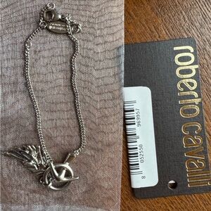 Roberto Cavalli Anchor & Wing Double Strand Bracelet W/ COA